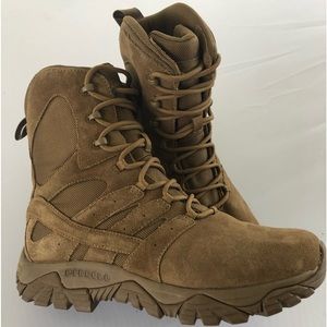 Merrell Tactical Moab Defense boots , Dark Coyote , size 9 .
